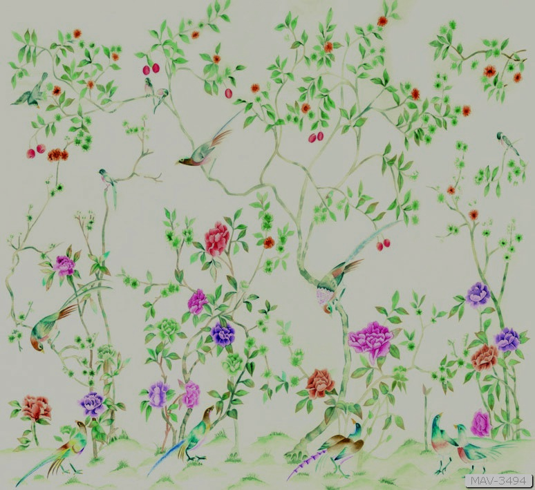 Cây hoa hồng leo và chim MAV-3494 